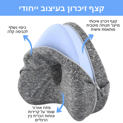 כרית ברך אורטופדית לילה לייט לישני צד – כרית זיכרון ארגונומית התומכת בגב, באגן ובברכיים, מיישרת את עמוד השדרה ומפחיתה כאבים לשינה נוחה ובריאה

